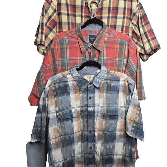 3 Red Head Brand Co Mens Sz XL Button Front Shirt Multi Plaid Cotton - Picture 1 of 10